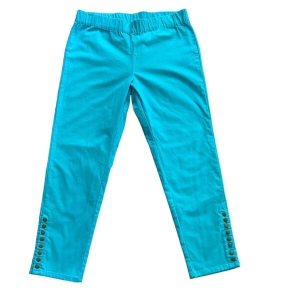 Soft Surroundings | Colorful Metro Pants in Turquoise - Picture 3 of 8
